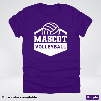Custom Mascot - White - Volleyball Design 60 - T-Shirt