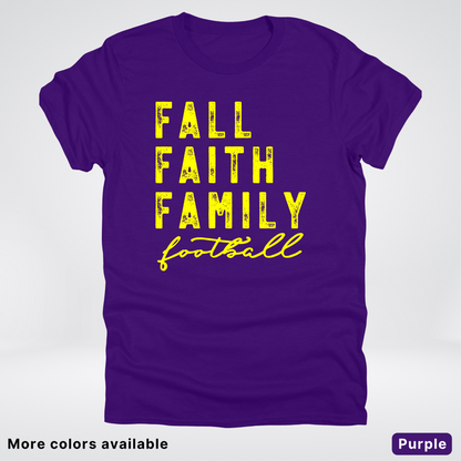 Fall Faith Family – Yellow Design - Football - T-Shirt