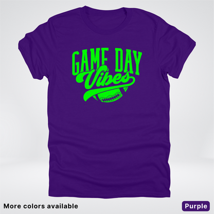 Game Day Vibes - Green Design - Football - T-Shirt