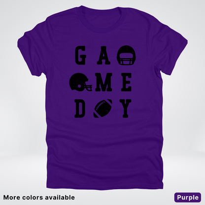 Game Day Football 3 x 3 - Black Design - T-Shirt