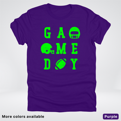 Game Day Football 3 x 3 - Green Design - T-Shirt