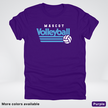 Custom Mascot – Light Blue - Volleyball Design 57 - T-Shirt
