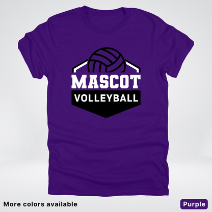 Custom Mascot - Black - Volleyball Design 62 - T-Shirt