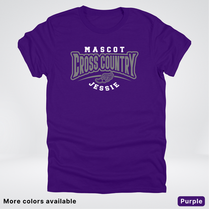 Custom Mascot & Name – Gray Design – Cross Country 04 - T-Shirt