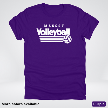 Custom Mascot - White - Volleyball Design 48 - T-Shirt