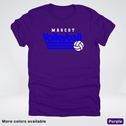 Custom Mascot - Blue - Volleyball Design 51 - T-Shirt