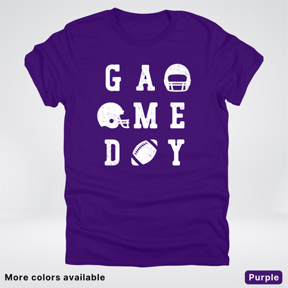 Game Day Football 3 x 3  – White Design  – T-Shirt
