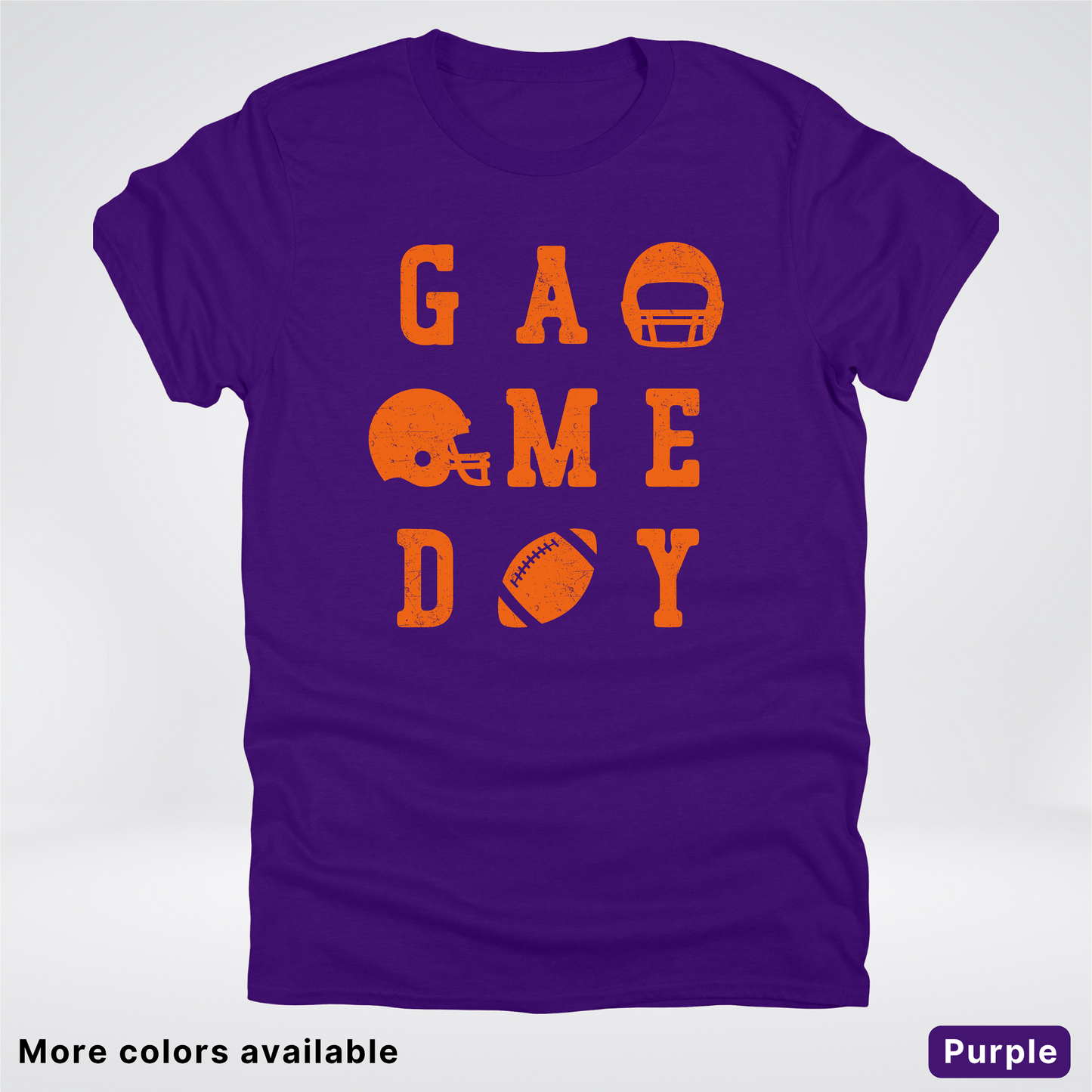 Game Day Football 3 x 3 – Orange Design  – T-Shirt