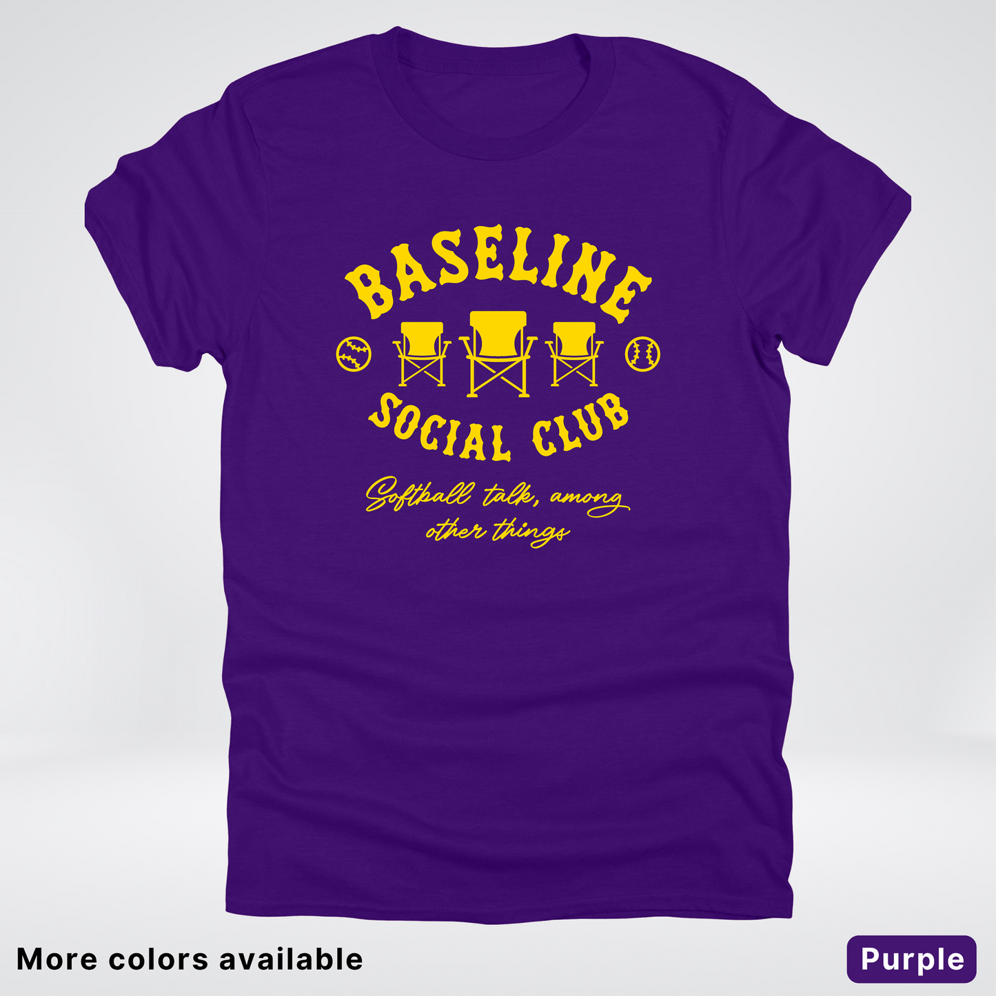Baseline Social Club Softball – Gold Design - T-Shirt