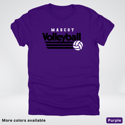 Custom Mascot - Black - Volleyball Design 50 - T-Shirt