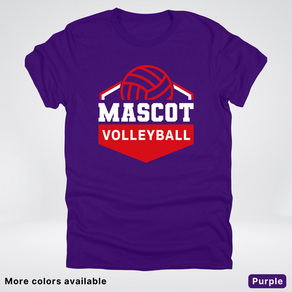 Custom Mascot - Red - Volleyball Design 65 - T-Shirt