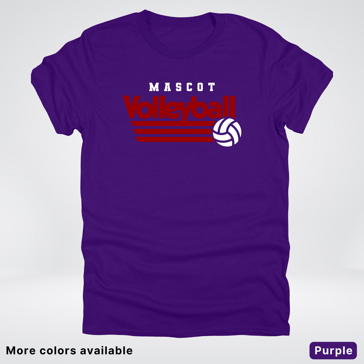 Custom Mascot - Maroon - Volleyball Design 58 - T-Shirt