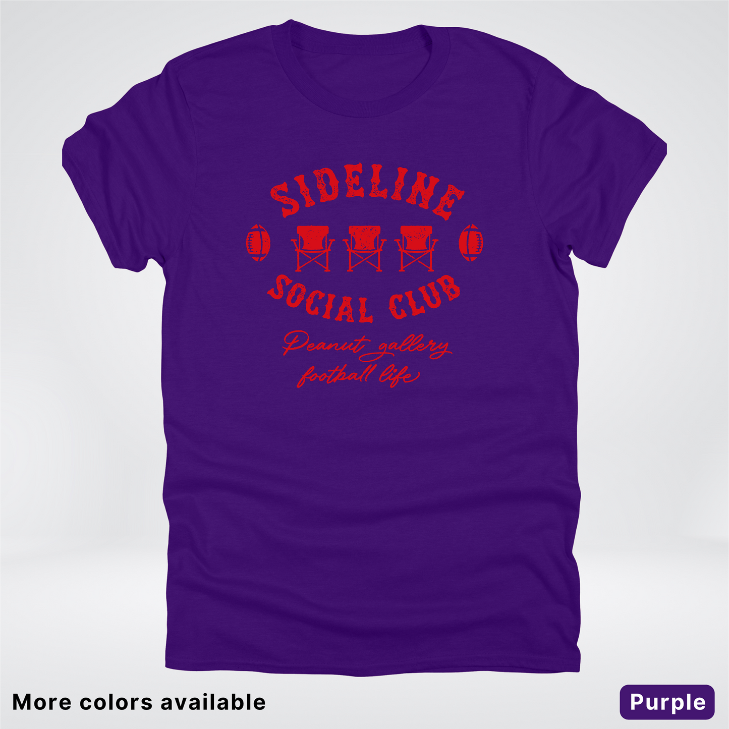 Sideline Social Club Peanut Gallery Football Life - Red Design - T-Shirt