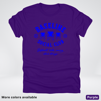 Baseline Social Club Softball – Blue Design - T-Shirt