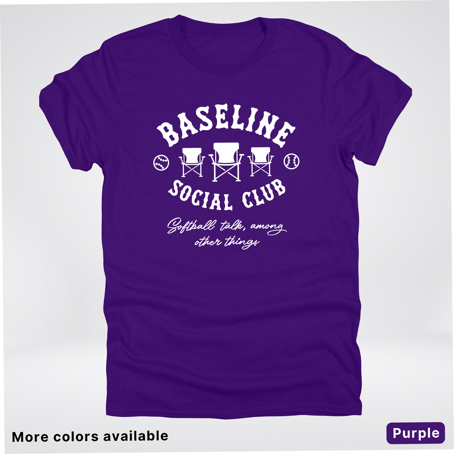 Baseline Social Club Softball – White Design – T-Shirt