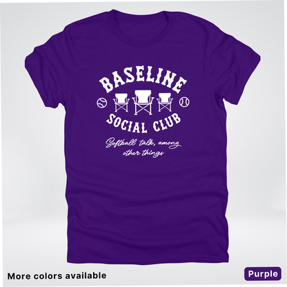 Baseline Social Club Softball – White Design – T-Shirt