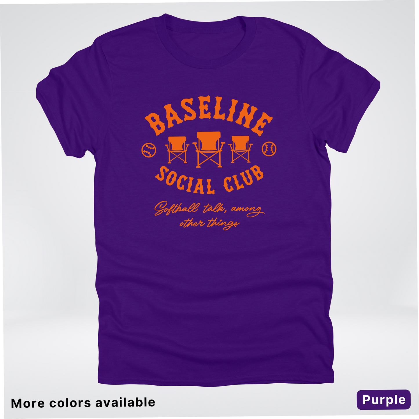 Baseline Social Club Softball – Orange Design - T-Shirt
