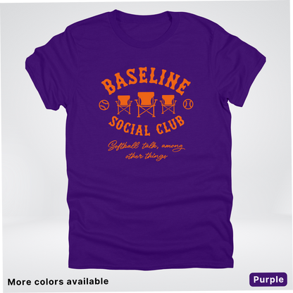 Baseline Social Club Softball – Orange Design - T-Shirt
