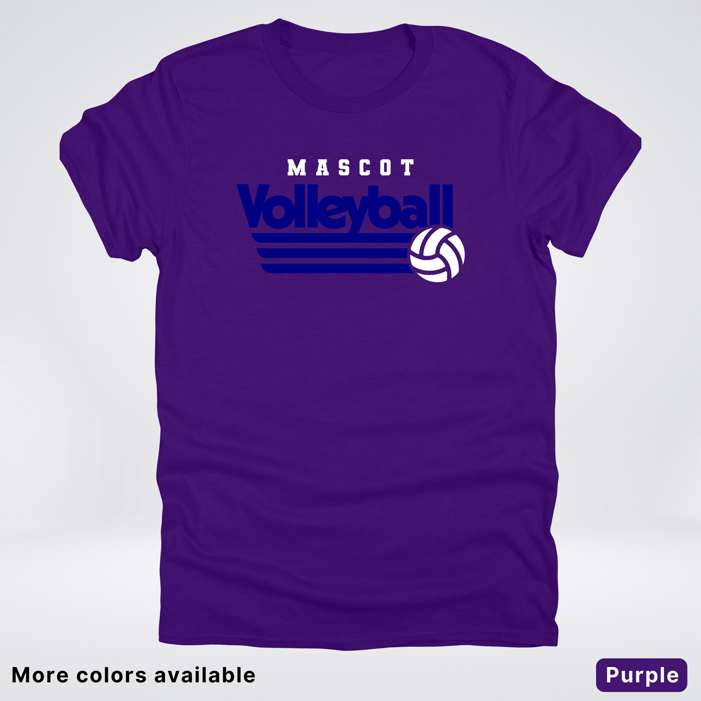Custom Mascot - Navy - Volleyball Design 56 - T-Shirt