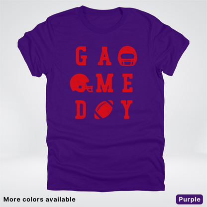 Game Day Football 3 x 3 - Red Design - T-Shirt