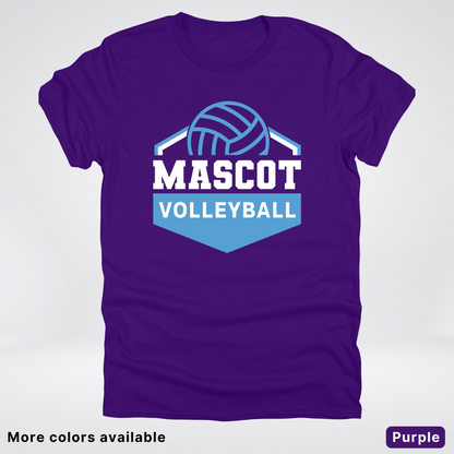 Custom Mascot – Light Blue - Volleyball Design 68 - T-Shirt