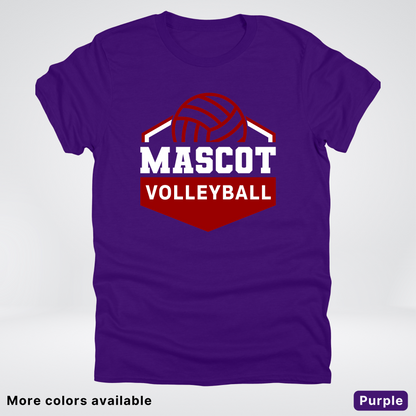 Custom Mascot - Maroon - Volleyball Design 69 - T-Shirt