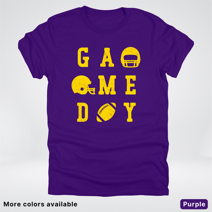Game Day Football 3 x 3 - Gold Design - T-Shirt