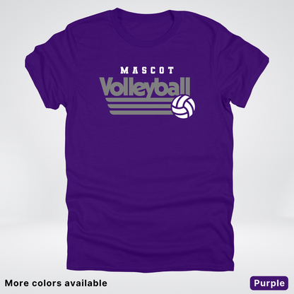 Custom Mascot - Gray - Volleyball Design 49 - T-Shirt