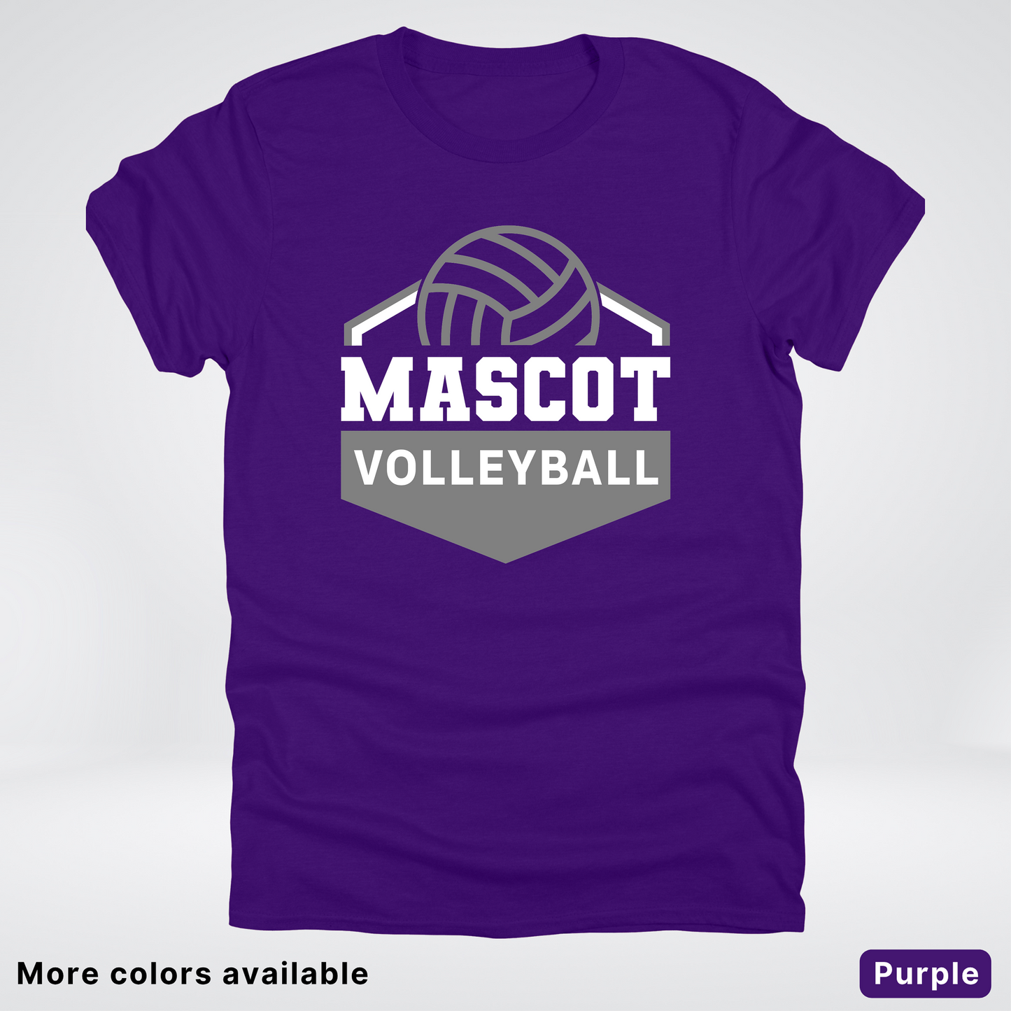 Custom Mascot - Gray - Volleyball Design 61 - T-Shirt