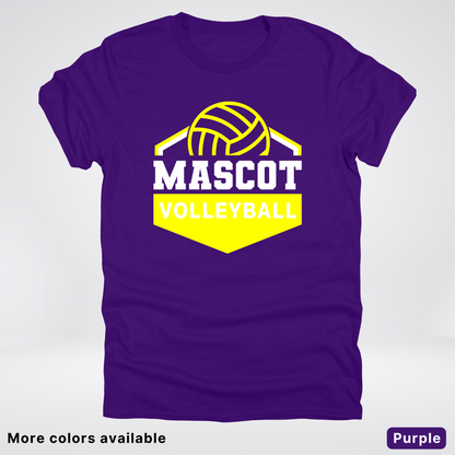 Custom Mascot - Yellow - Volleyball Design 66 - T-Shirt