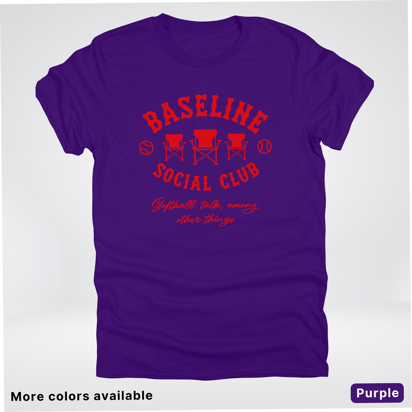 Baseline Social Club Softball – Red Design - T-Shirt