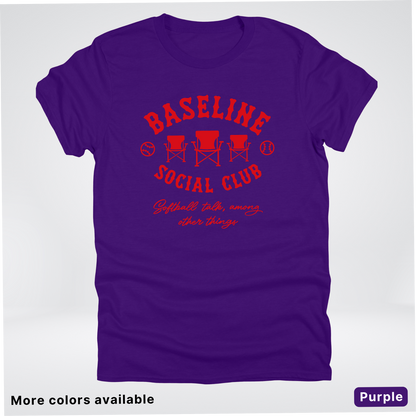 Baseline Social Club Softball – Red Design - T-Shirt