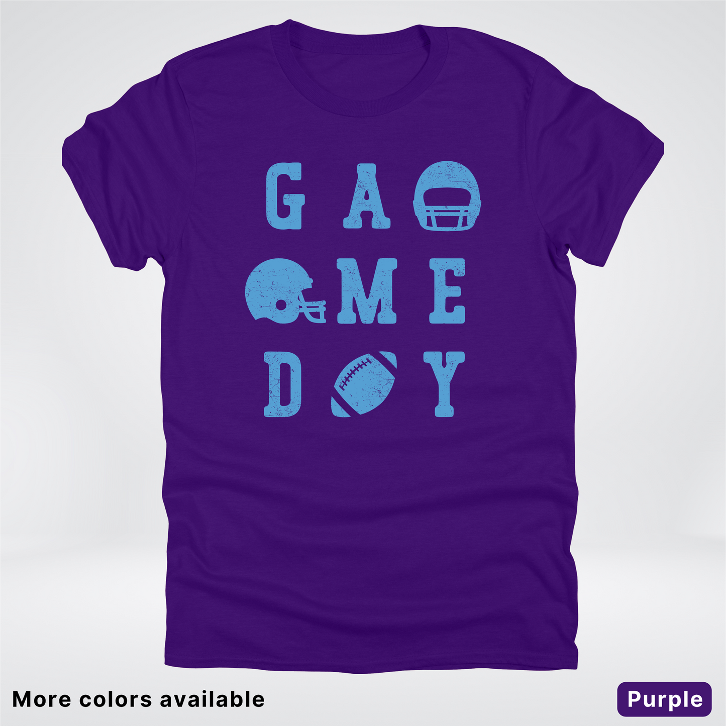 Game Day Football 3 x 3 – Light Blue Design – T-Shirt