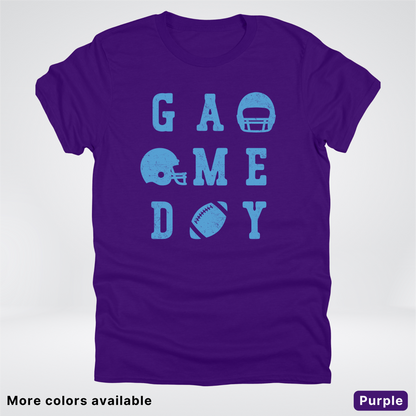 Game Day Football 3 x 3 – Light Blue Design – T-Shirt