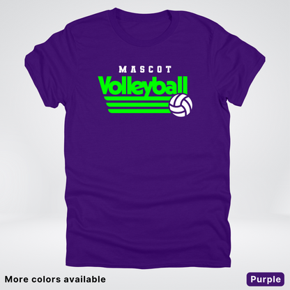 Custom Mascot - Green - Volleyball Design 55 - T-Shirt