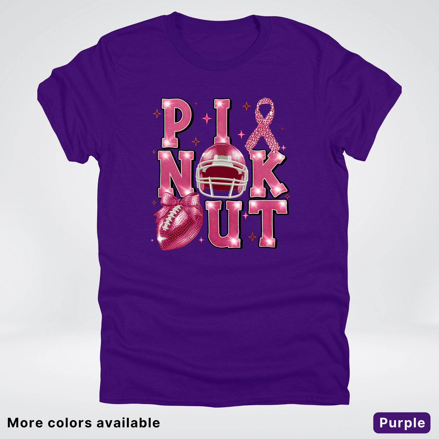 Pink Out Football Coquette Glitter Helmet 02 T-Shirt