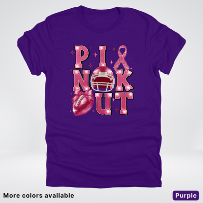 Pink Out Football Coquette Glitter Helmet 02 T-Shirt