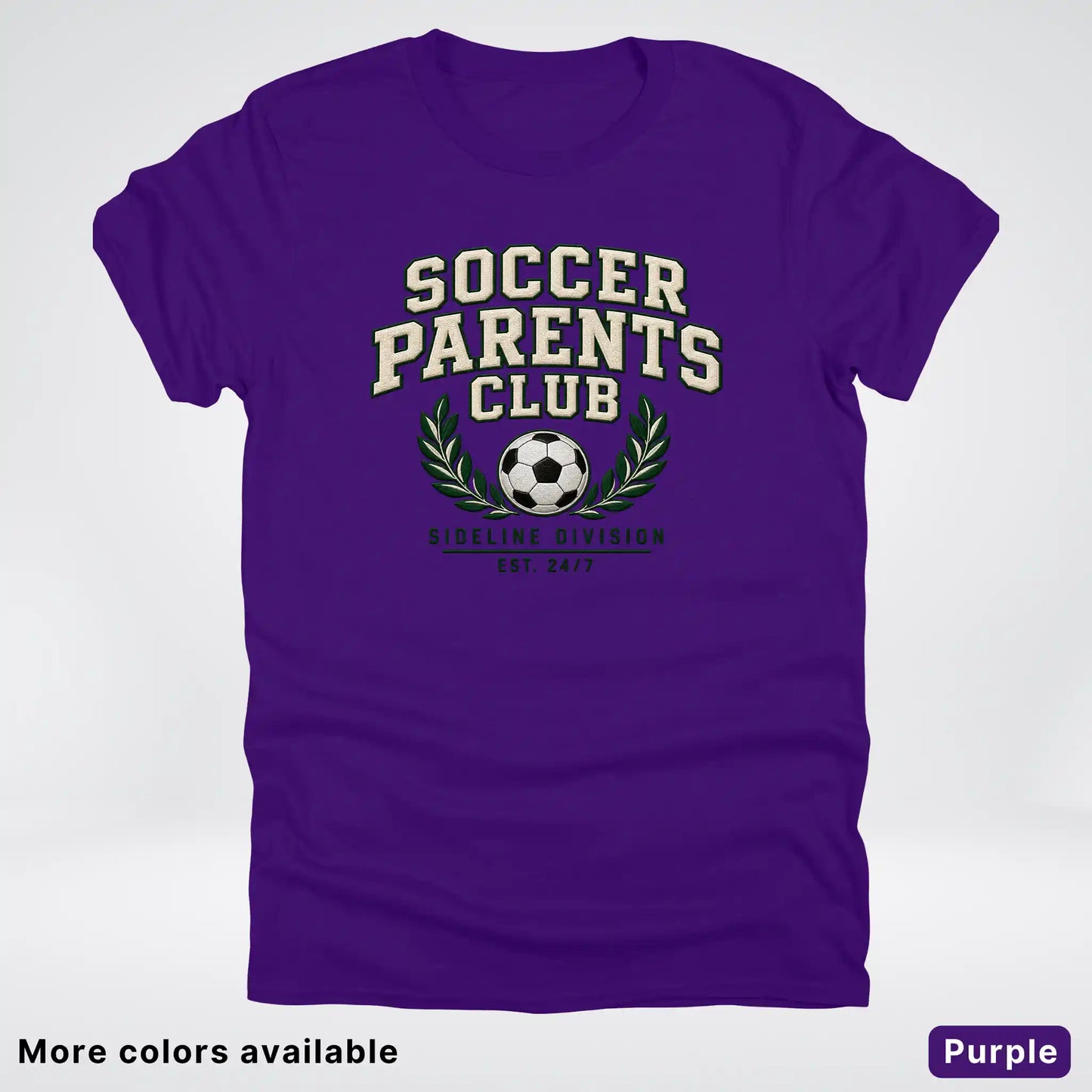 Soccer Parents Club Faux Embroidery Sideline T-Shirt