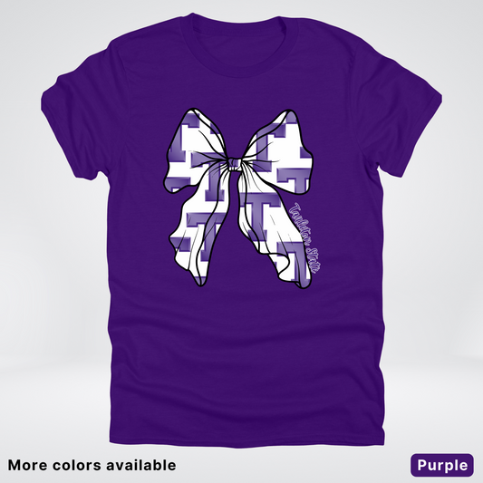 Tarleton State University Coquette Bow Football T-Shirt