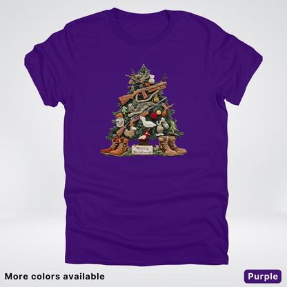 Rustic Holiday Tree & Boots (Hook Yard Faux) - T-Shirt