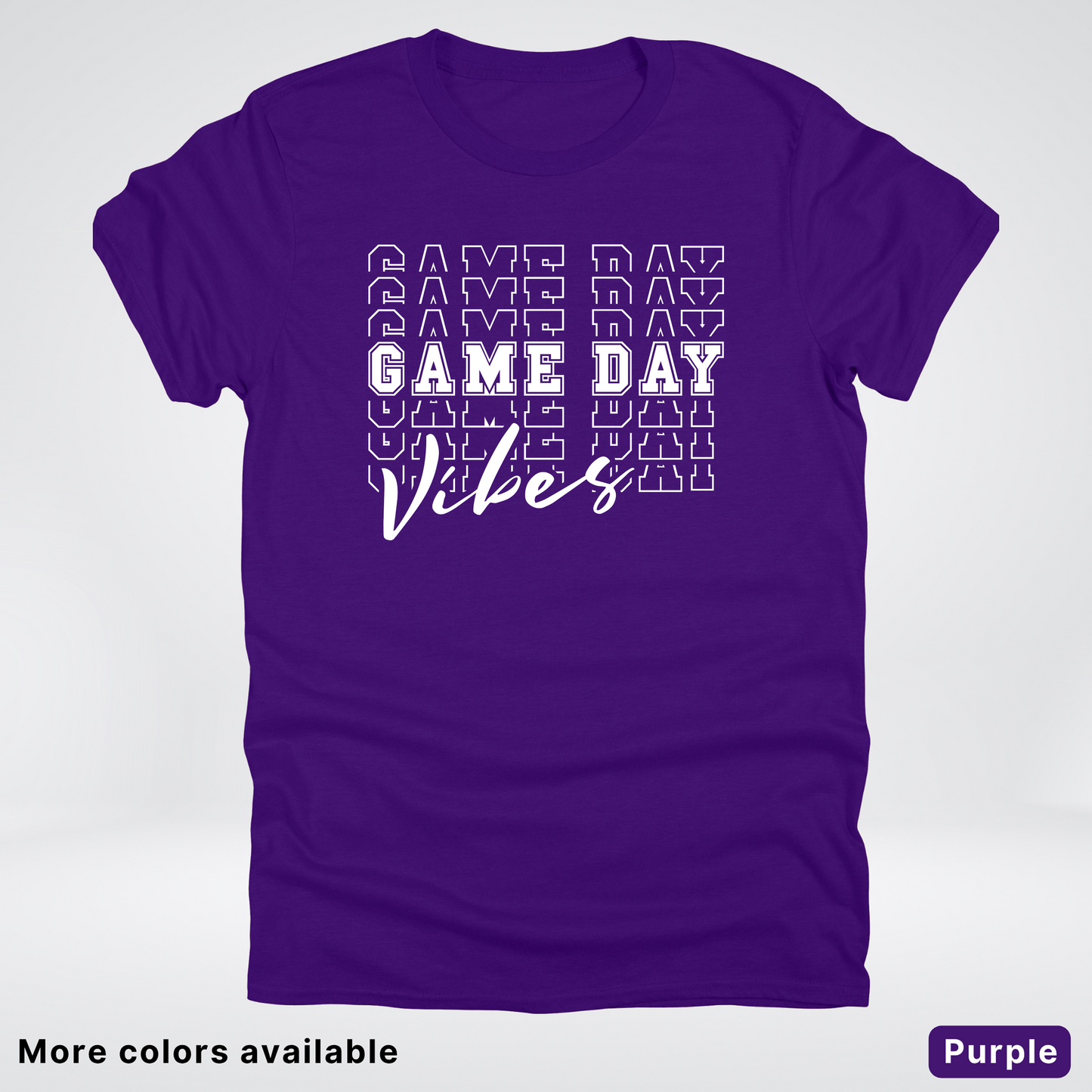 Game Day Vibes Stacked - White Design - T-Shirt