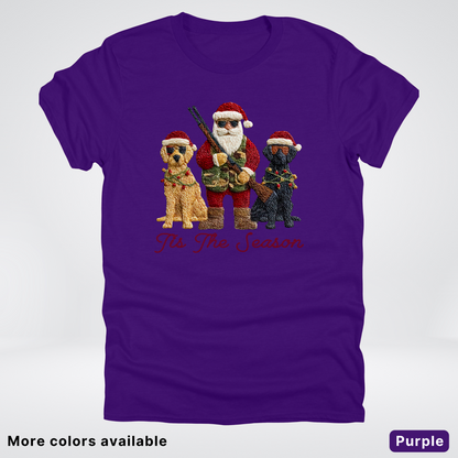 Tis The Season Hunting Santa Hook Yard Faux - T-Shirt