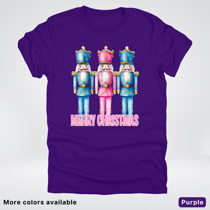 Merry Christmas Pastel Nutcrackers - T-Shirt