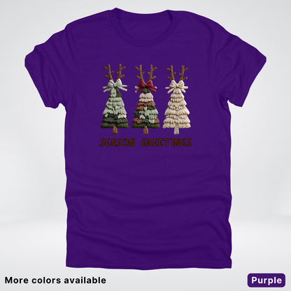 Rustic Christmas Tree Trio (Hook Yard Faux Look) - T-Shirt