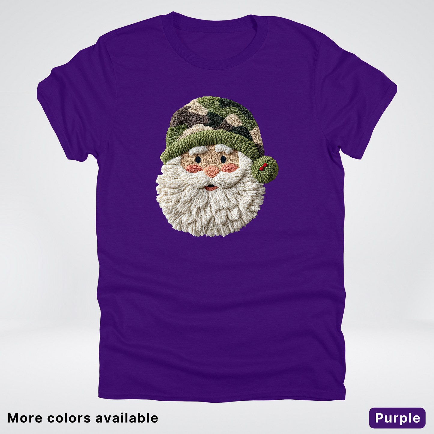 Woodland Santa Face (Hook Yard Faux Texture) - T-Shirt