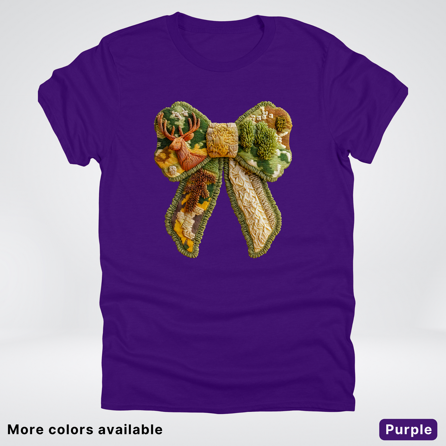 Forest Berry Bow Hook Yard Faux Look - T-Shirt