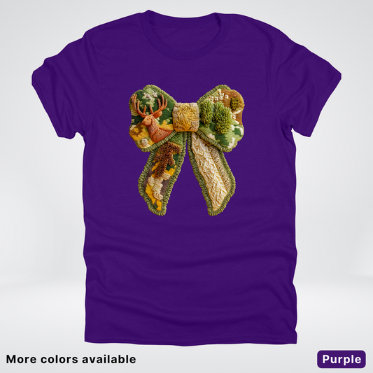 Forest Berry Bow Hook Yard Faux Look - T-Shirt