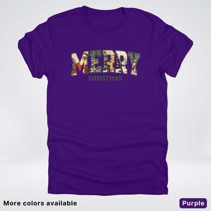 Vintage Merry Christmas Varsity - T-Shirt