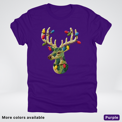 Festive Light-Up Reindeer Hook Yard Faux - T-Shirt