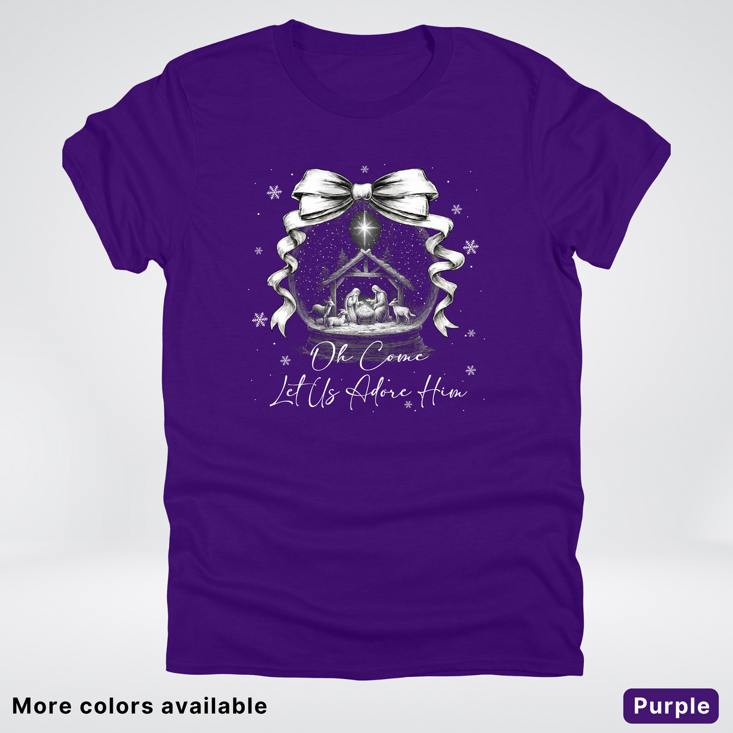 Oh Come Let Us Adore Him Nativity - T-Shirt